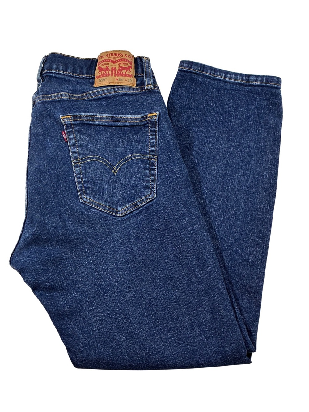 34 x 30 Levi’s 559 Relaxed Straight Men’s Jeans Dark Wash